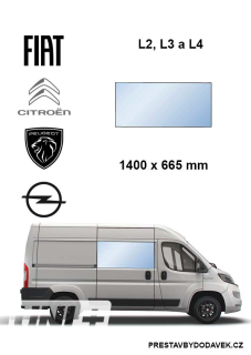 Boční pravé pevné okno L2, L3 a L4 | Citroen Jumper / Peugeot Boxer / Fiat Ducato / Opel Movano