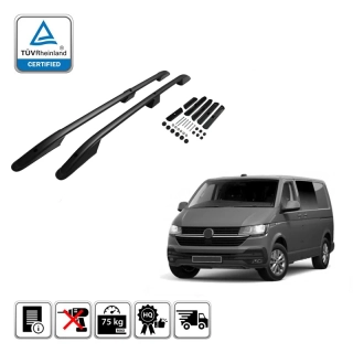 Omtec podélné střešní nosiče černé Volkswagen Transporter T5/T6 a T6.1 - krátký rozvor